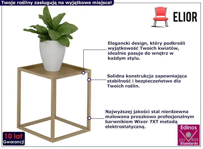 Złoty stojak na kwiaty w stylu glamour Kortul 4X