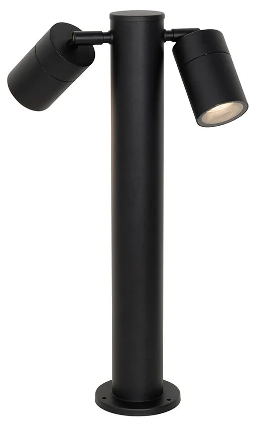 Stojąca lampa zewnętrzna czarna 45 cm IP44 regulowana 2-światłowa - Duo