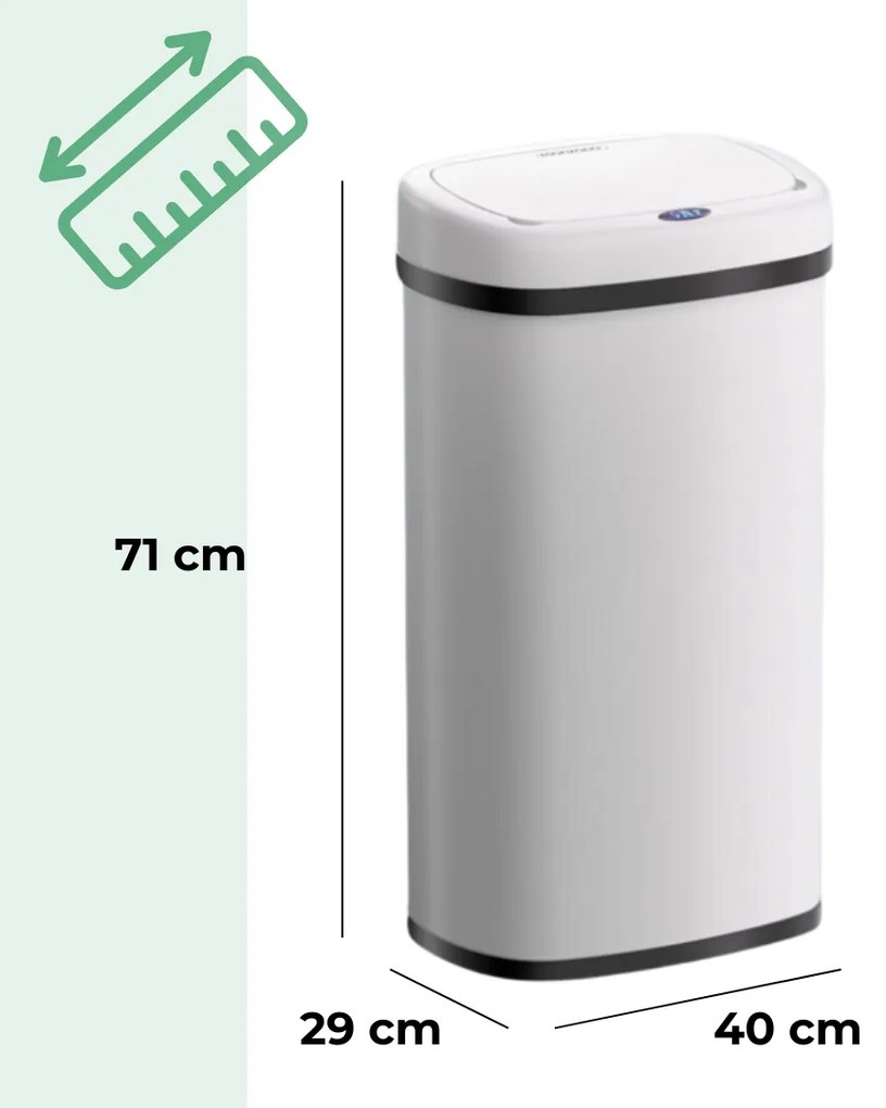 Kosz na śmieci DEUS z czujnikiem, 58 litrów, biała Jurhan