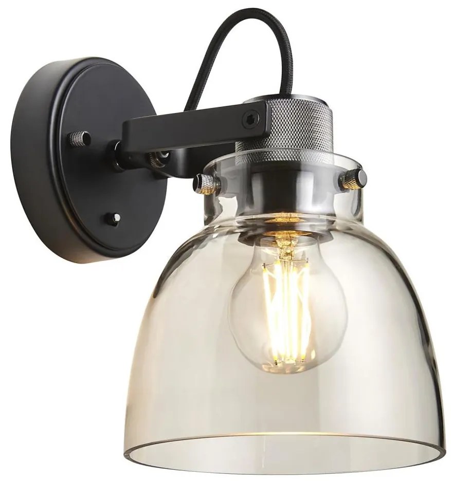 Endon 107011 - Kinkiet punktowy URBAN 1xE27/10W/230V czarny/przydymiony czarny