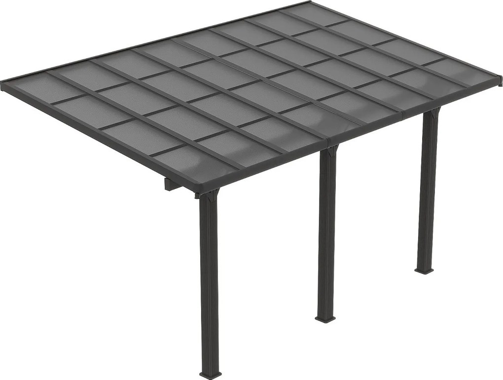 Wiata pergolowa aluminiowa dostawiana z dachem poliwęglanowym - 15,13 m² - antracyt - PAZERA