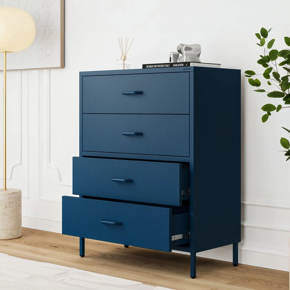 Komoda szafka metalowa granatowa Modern CARLA, 800 x 1015 x 400 mm