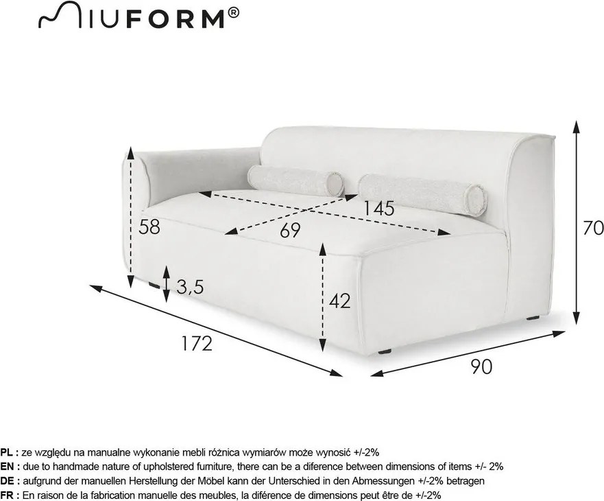 Jasnoszary moduł sofy (lewostronny) Flex Felix – Miuform