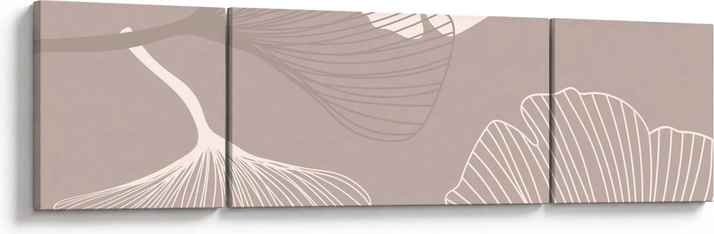 Obraz - Beżowe liście N⁰1 (170x50 cm)