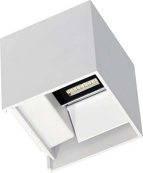 Biała lampa ścienna LED IP54 6,8W z regulowanymi żebrami 3000k
