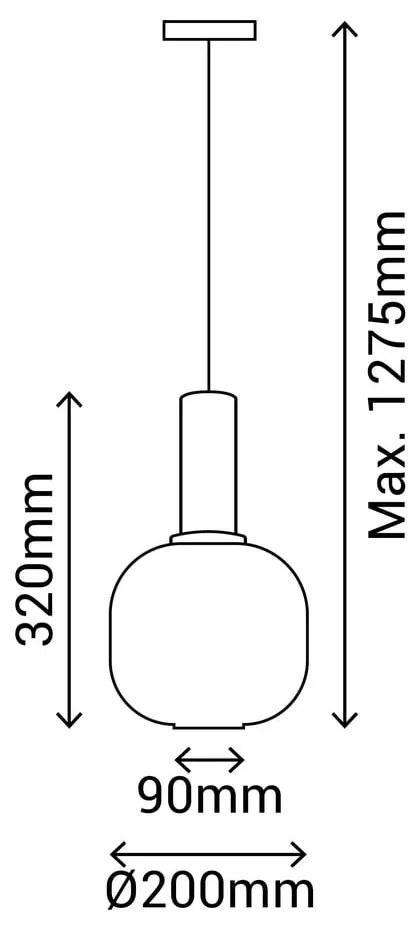 Czarna lampa wisząca SULION Garbo, wys. 127,5 cm