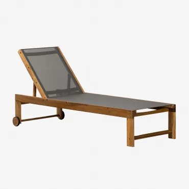 Zestaw 2 Drewnianych Leżaków Rozkładanych Valerys Grafitowa Szarość - Sklum