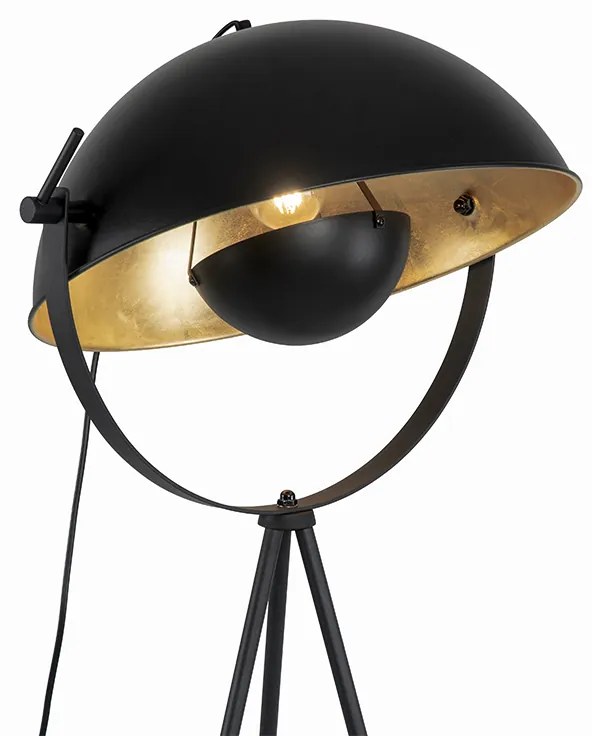 Lampa stojąca czarna ze złotem 42 cm regulowany statyw - MagnaxPrzemysłowy Oswietlenie wewnetrzne