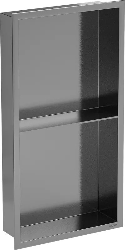 Mexen X-Wall-R półka wnękowa z kołnierzem i półką 60 x 30 cm, gun gray szczotkowany - 19E0603010S