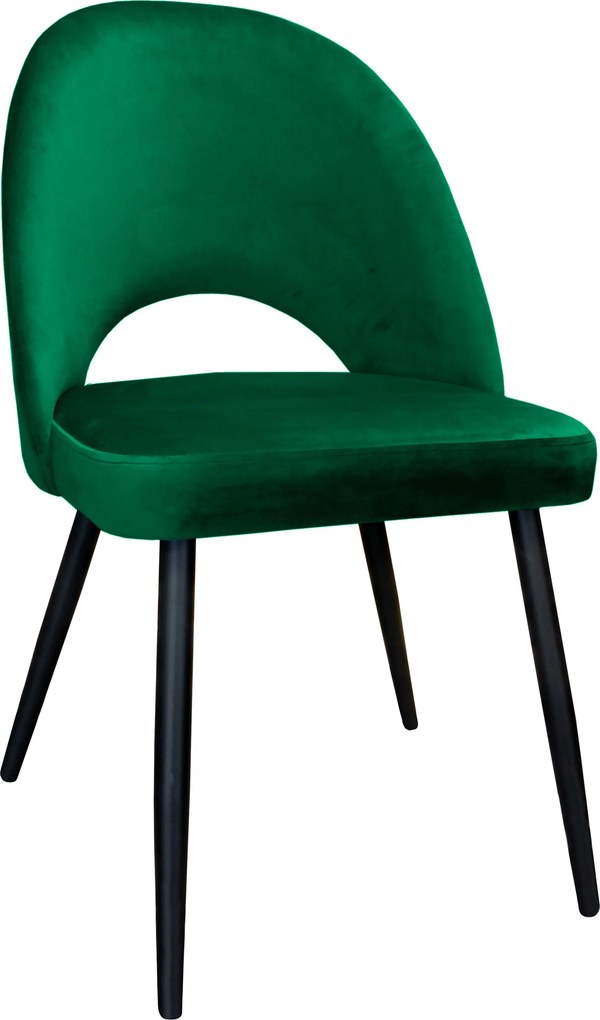 Krzesło Polo tkanina Welur noga metalowa krzesło tapicerowane do jadalni : Kolor nogi - Czarna stożek, Kolor tkaniny - VELVET - MG25, Typ siedziska - Siedzisko obrotowe 360°