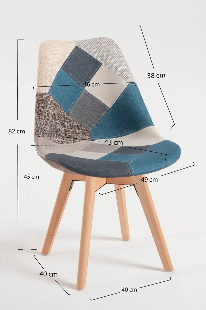 Zestaw 4 Krzese Synk Patchwork