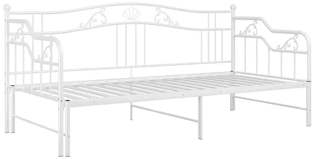 Metalowe rozkładane łóżko rustykalne kolor biały 90x200 cm S0-M79