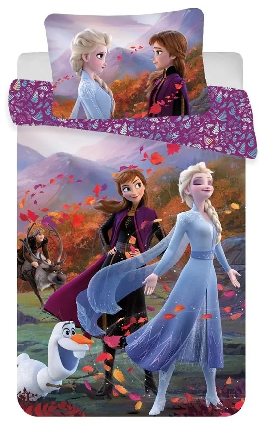Bawełniana pościel dziecięca do łóżeczka Frozen 2 wind baby, 100 x 135 cm, 40 x 60 cm