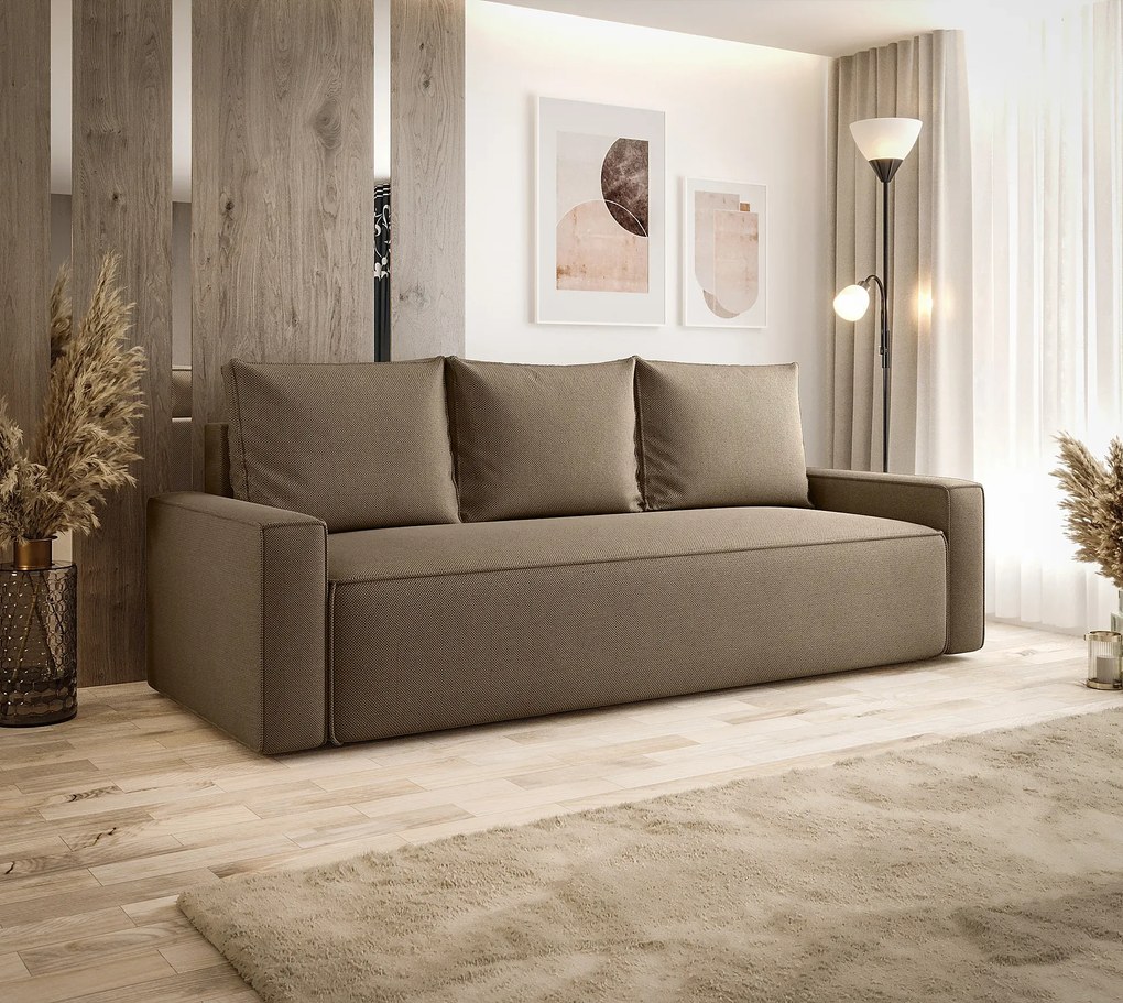 Brązowy minimalistyczny narożnik rozkładany M9-L11