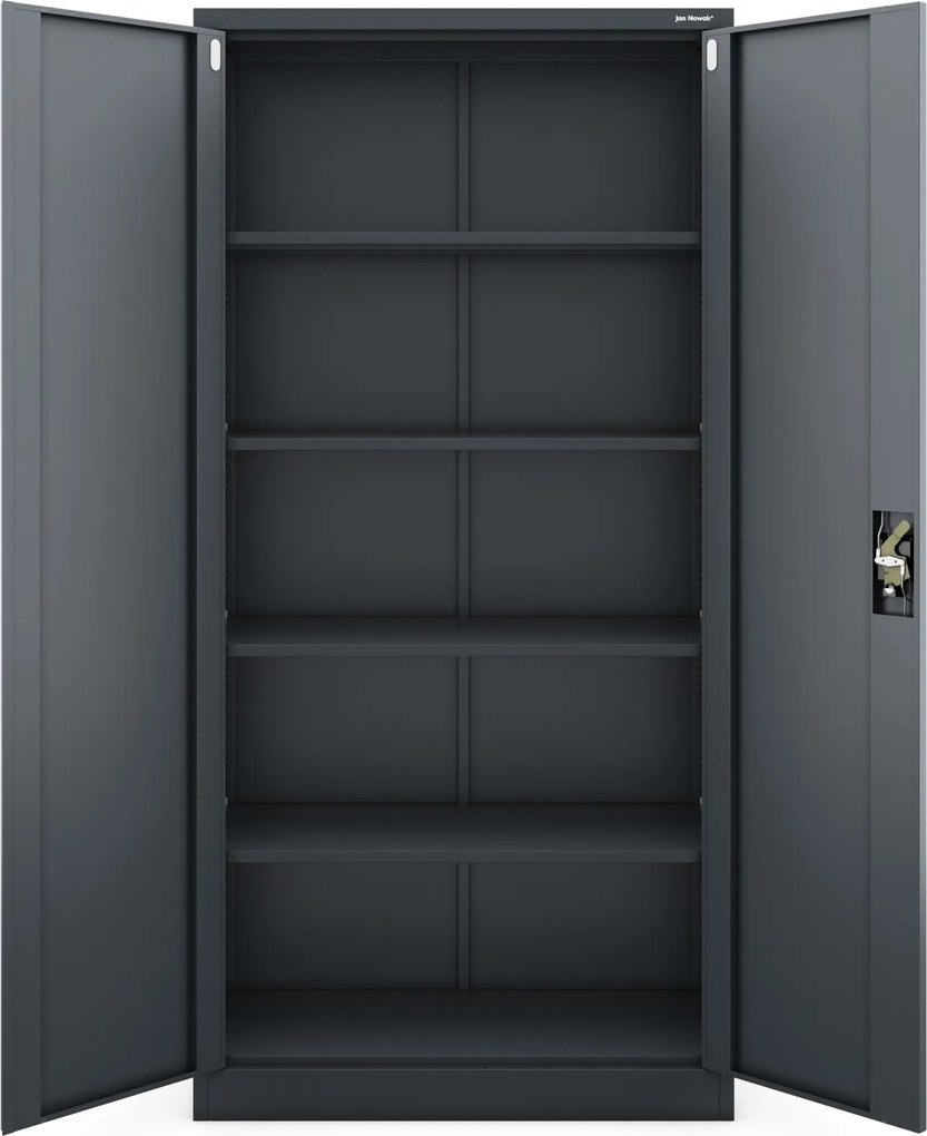 Szafa biurowa Jan dwudrzwiowa 90x40x185 cm antracyt