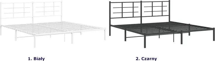 Białe metalowe łóżko małżeńskie 200x200 cm E1-B21