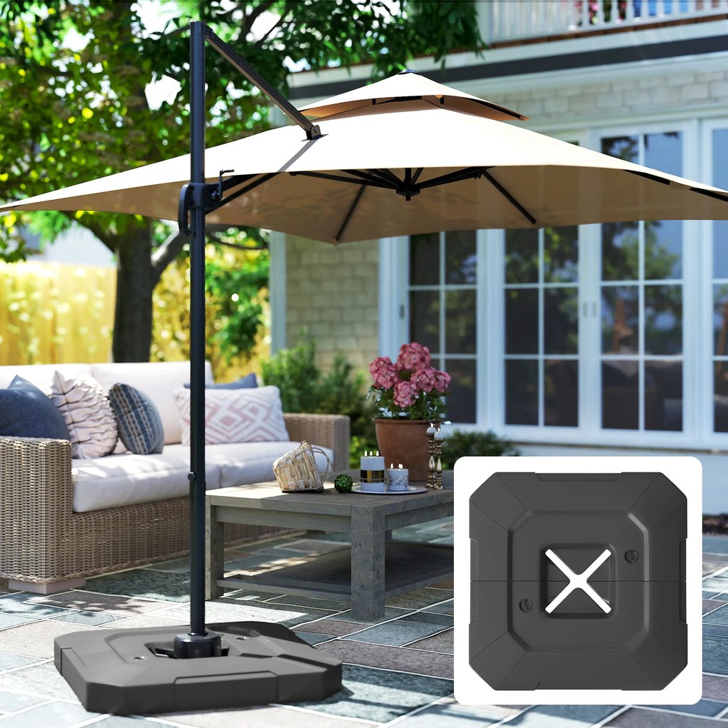 Outsunny Stojak do parasola 2-częściowy wodoodporny obciążnik, stojak do parasola bocznego | Aosom PL
