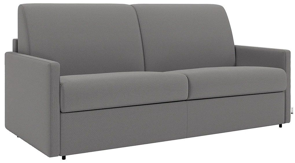 Kanapa 3-osobowa z ekspresowym mechanizmem rozkładania z tkaniny CALIFE - Kolor: jasnoszary - Wymiary miejsca do spania: 140 cm - Materac 14 cm