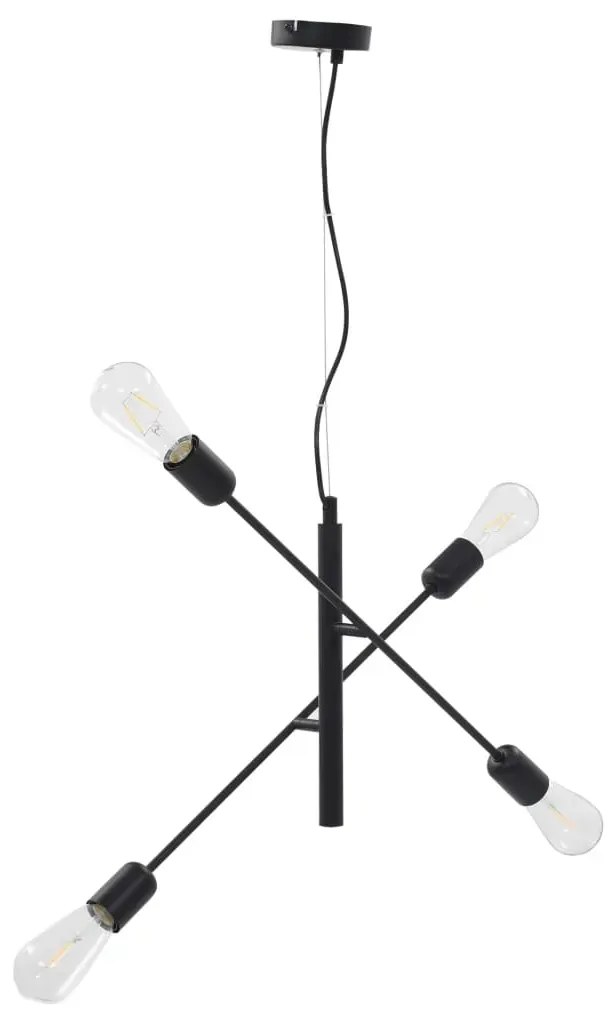 Czarna ruchoma lampa wisząca z żarówkami - 4X EX82 N2-W13