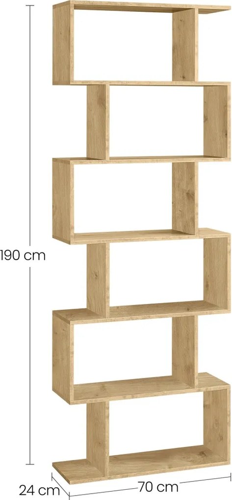 PROMOCJA Biblioteczka TAYLOR ARTISAN z 6 półkami, 70x190 cm II jakość