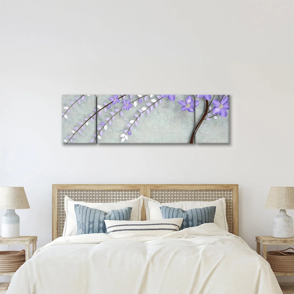 Obraz - Fioletowy deszcz (170x50 cm)