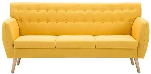 3-osobowa żółta sofa pikowana - Elia