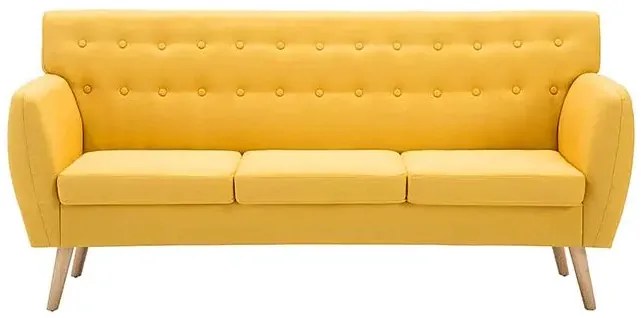 3-osobowa żółta sofa pikowana Orit