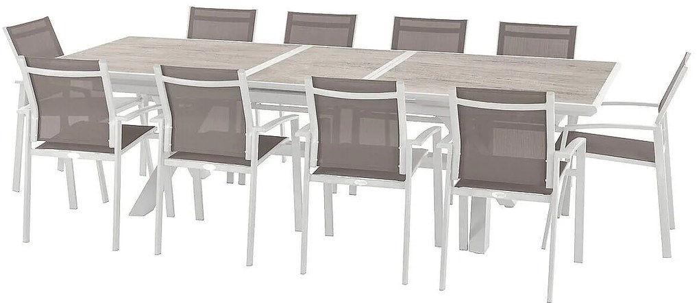 Komplet aluminiowy BERGAMO I. 1+10 (biały)
