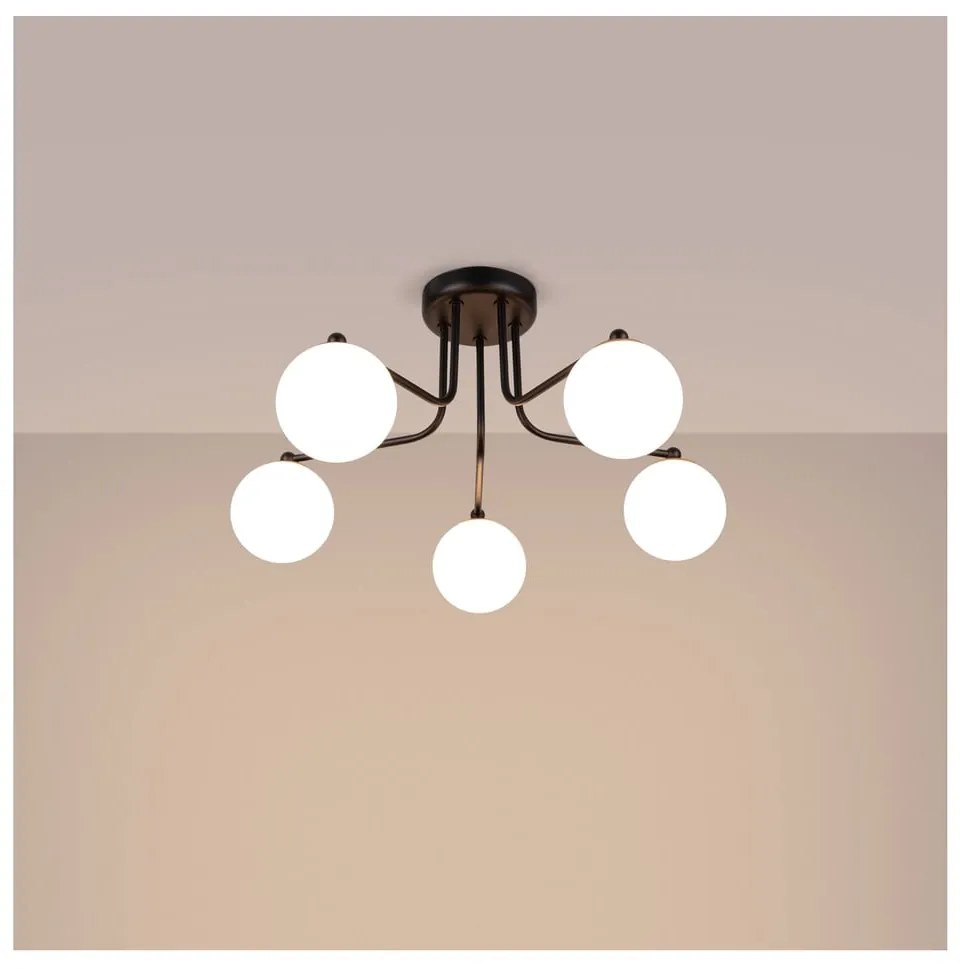 Czarno-biała lampa sufitowa Beam – Sollux