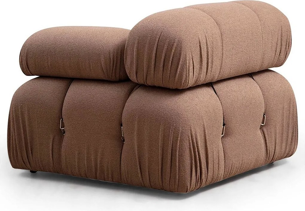 Elegancki fotel 1-osobowy, brązowy, 95x95x75 cm | Stelaż z drewna bukowego i płyty wiórowej, 100% poliester, zdejmowane oparcie i podłokietniki | Idealny do