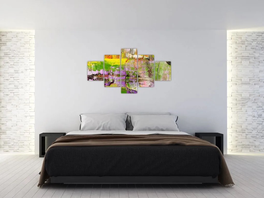 Obraz abstrakcji - malarstwo (125x70 cm)