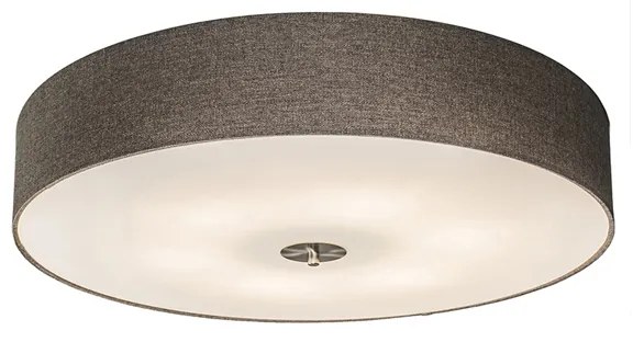 Rustykalna lampa sufitowa taupe 70 cm - Drum Jute Nowoczesny Oswietlenie wewnetrzne