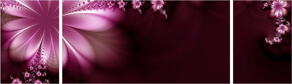 Obraz abstrakcji - kwiaty (170x50 cm)