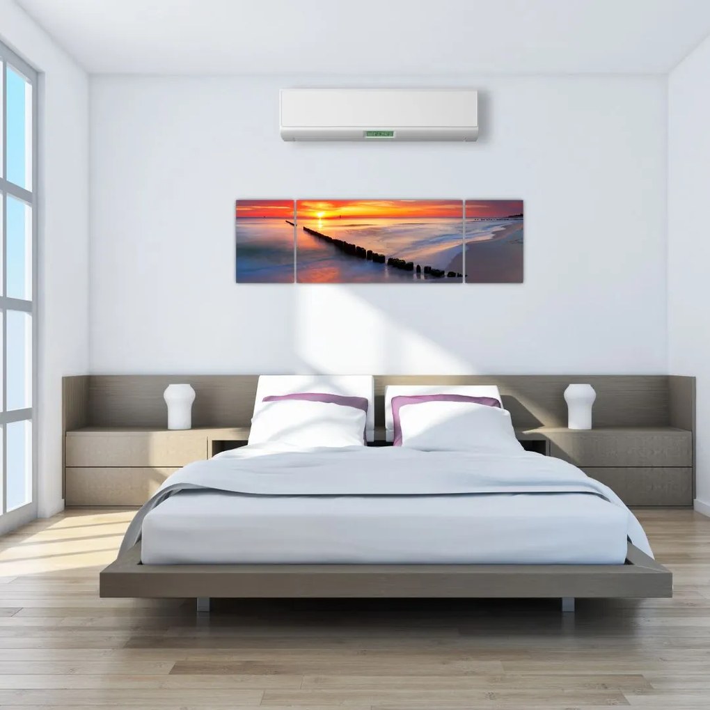 Obraz - Sunset, Baltic Sea, Poland (170x50 cm)