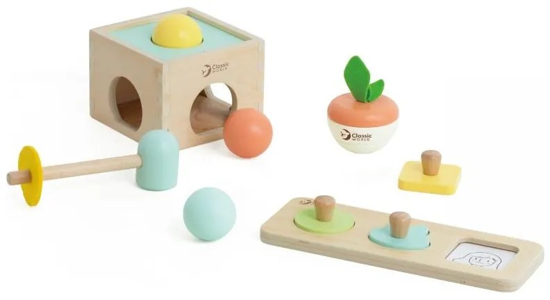 Classic world pastelowy zestaw edukacyjny dla dzieci box od 6 do 12 miesiąca