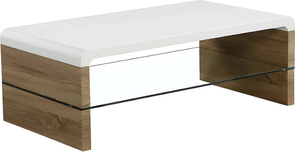 Stolik kawowy - MDF - biały - SILEX