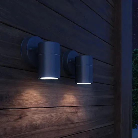 Zestaw 2 czarnych kinkietów zewnętrznych - O-005 T4-L34