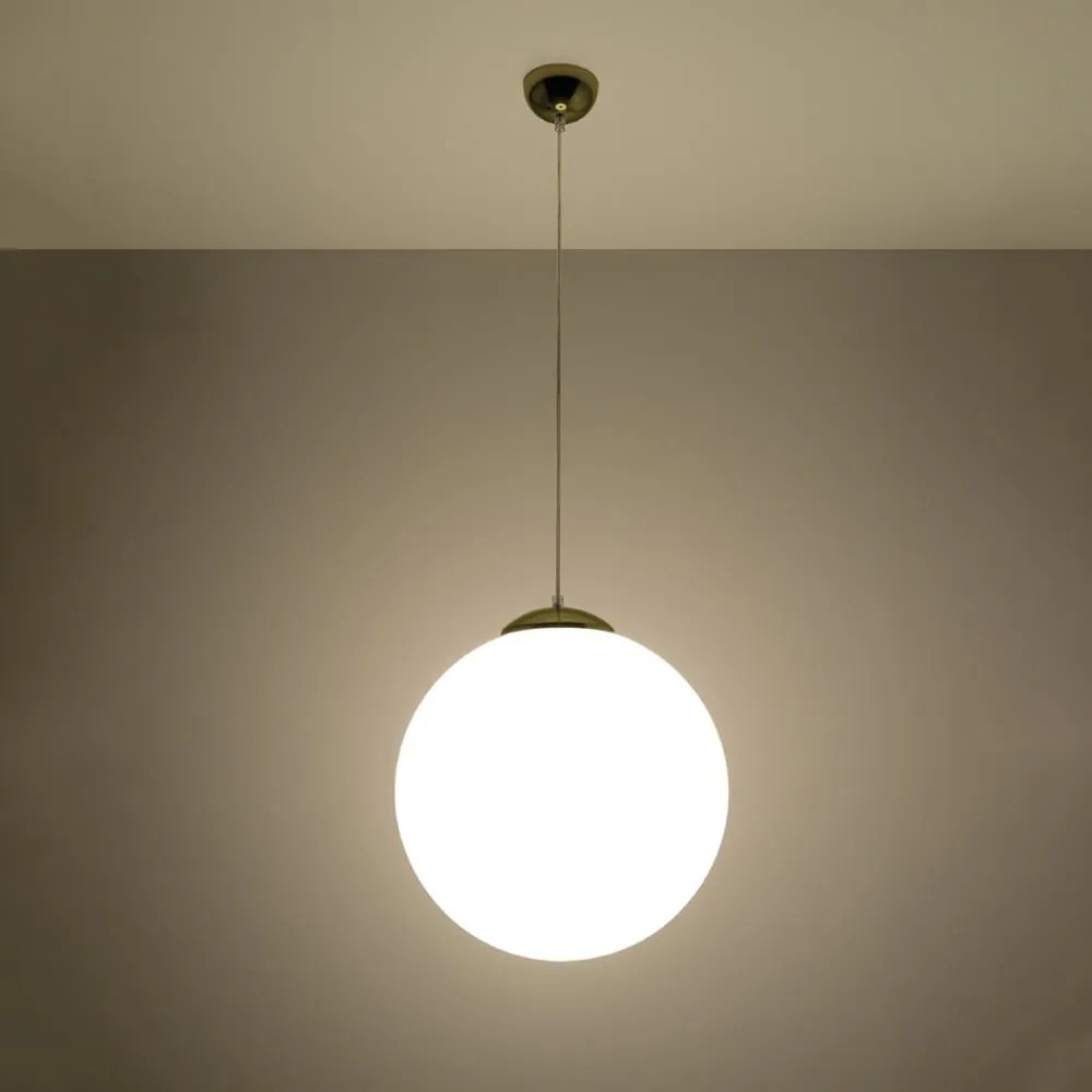 Lampa wisząca w kolorze złota ze szklanym kloszem ø 40 cm Cezab – Nice Lamps