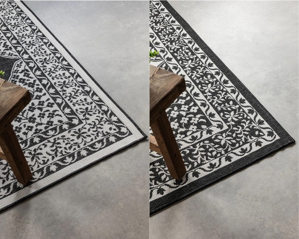 Dywan dwustronny zewnętrzny Gemini Alladyn czarno-kremowy 200 cm x 290 cm