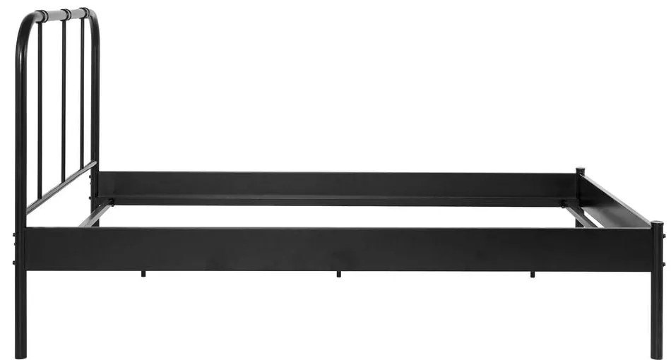 Czarne metalowe łóżko jednoosobowe bez stelaża 90x200 cm Aaron – Støraa
