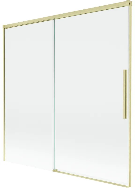 Mexen Rox parawan nawannowy 2-skrzydłowy rozsuwany 160 x 150 cm, transparent, złoty szczotkowany - 8C9-160-001-55-00