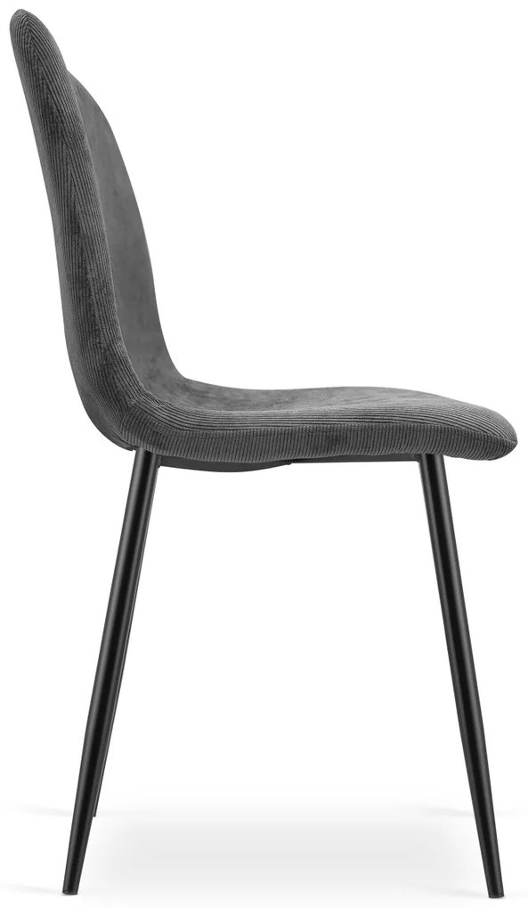 Krzesło do kuchni szare RIFT z czarnymi nogami