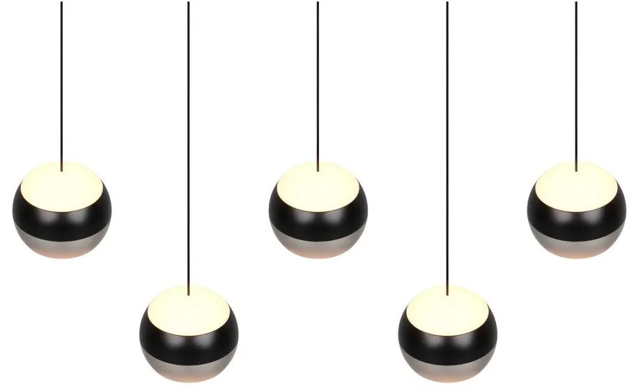 Czarna/w kolorze srebra lampa wisząca LED Orbit – Trio Select
