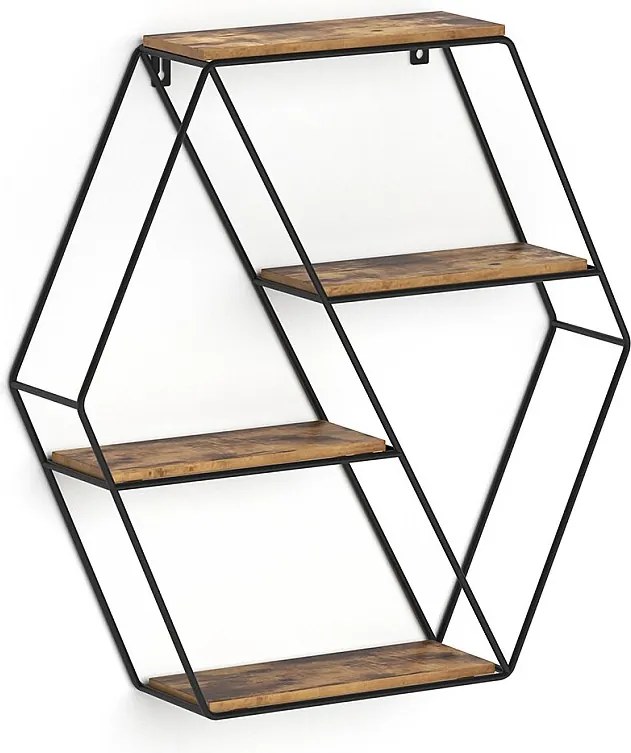 Półka ścienna drewno antyczne 51x11x52 fyrk