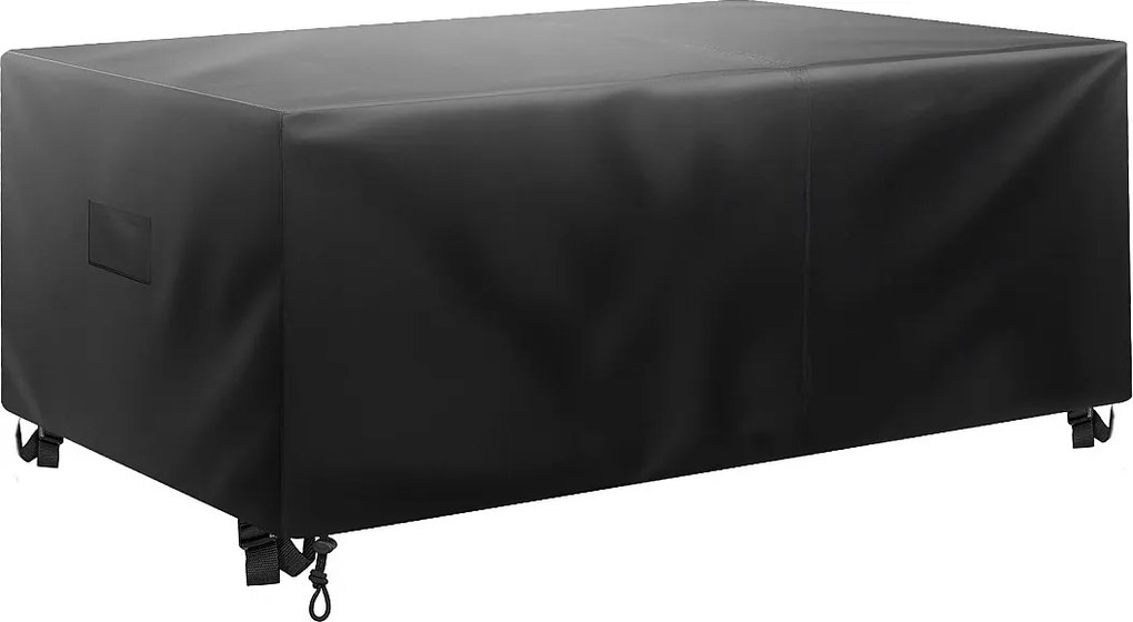 Pokrowiec na Meble Ogrodowe SucceBuy, 330 x 214 x 71 cm, Plandeka Ochronna do Mebli Ogrodowych 420D, Wodoodporna i Wytrzymała, na Každą Porę Roku, Czarna