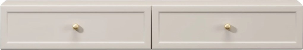 Toaletka wisząca Lorini 100 cm z szufladami - kaszmir / złote uchwyty