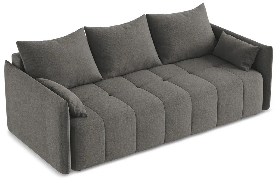 Ciemnoszara rozkładana/ze schowkiem sofa 225 cm Moku – Makamii