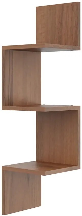 Narożna półka na książki w kolorze orzech - Flora 3X