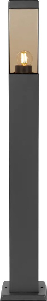 Inteligentna lampa zewnętrzna słupek ciemnoszara z przydymionym szkłem 80 cm z WiFi P45 - Malios