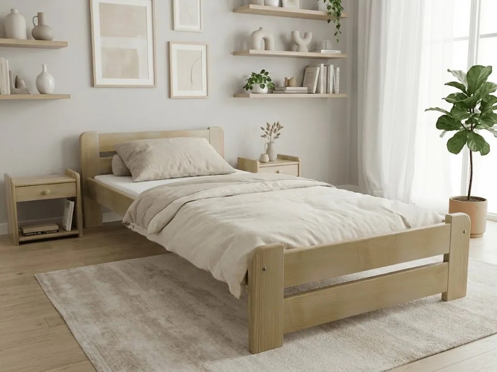 Łóżko Laura 90 x 200 cm, sosna Stelaż: Bez stelaża, Materac: Materac Coco Maxi 20 cm